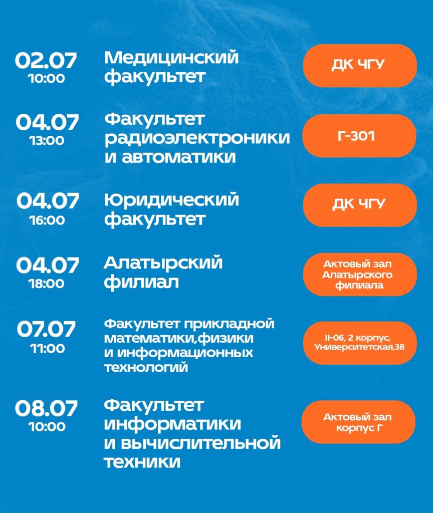 График вручения дипломов выпускникам ЧувГУ